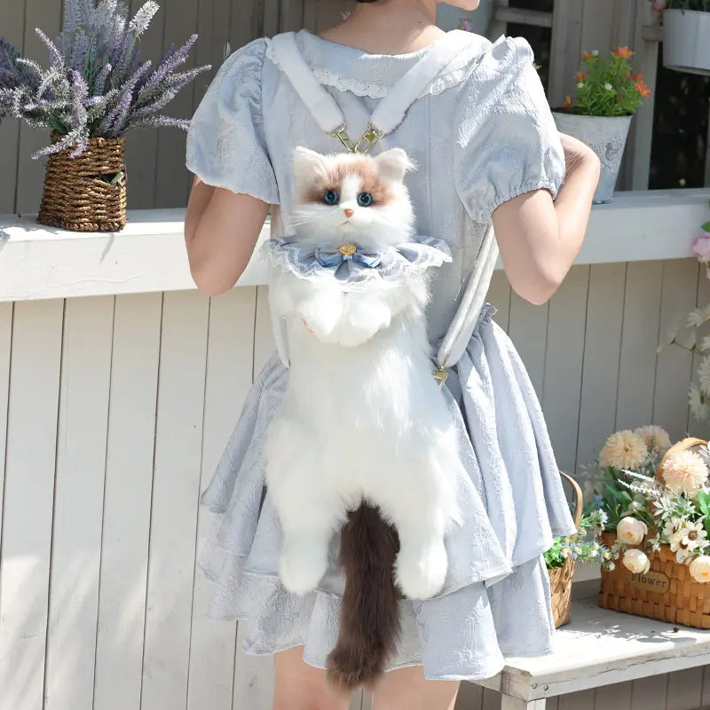 Authentic Ragdoll Cat Plush Backpack