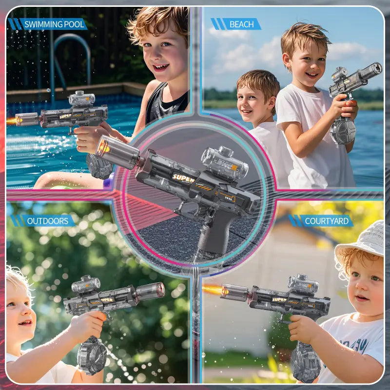 Electric LED Water Gun With Recoil and Lights