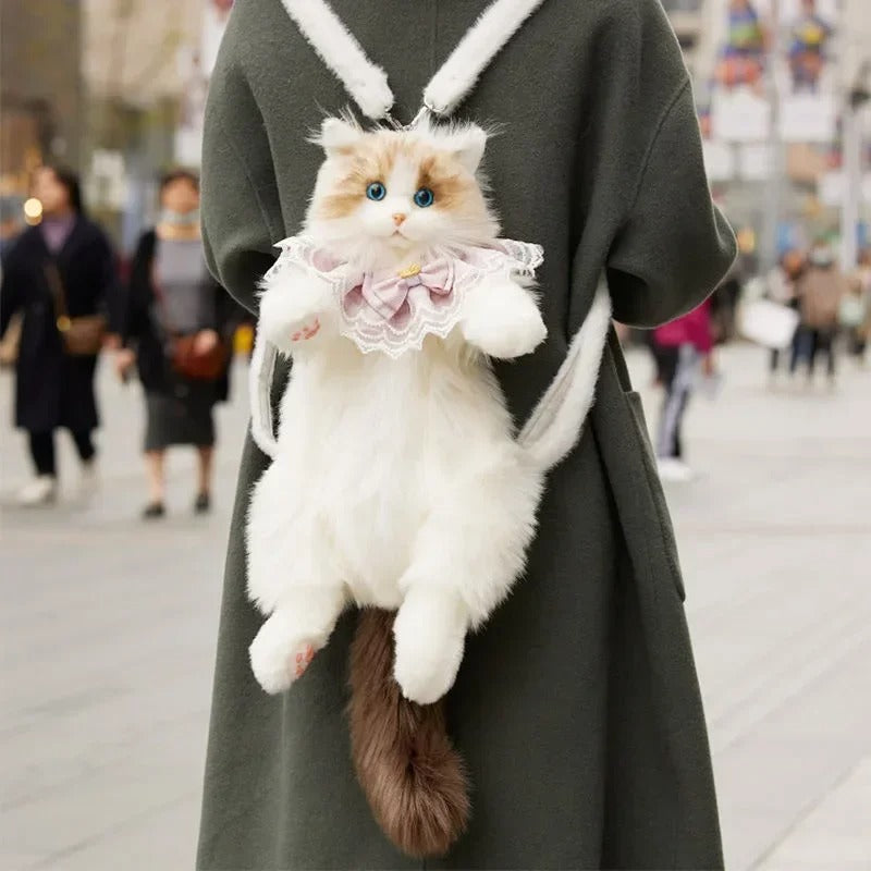 Authentic Ragdoll Cat Plush Backpack