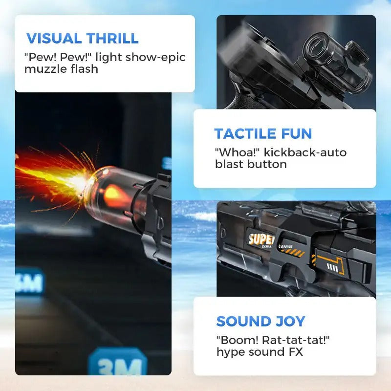 Electric LED Water Gun With Recoil and Lights