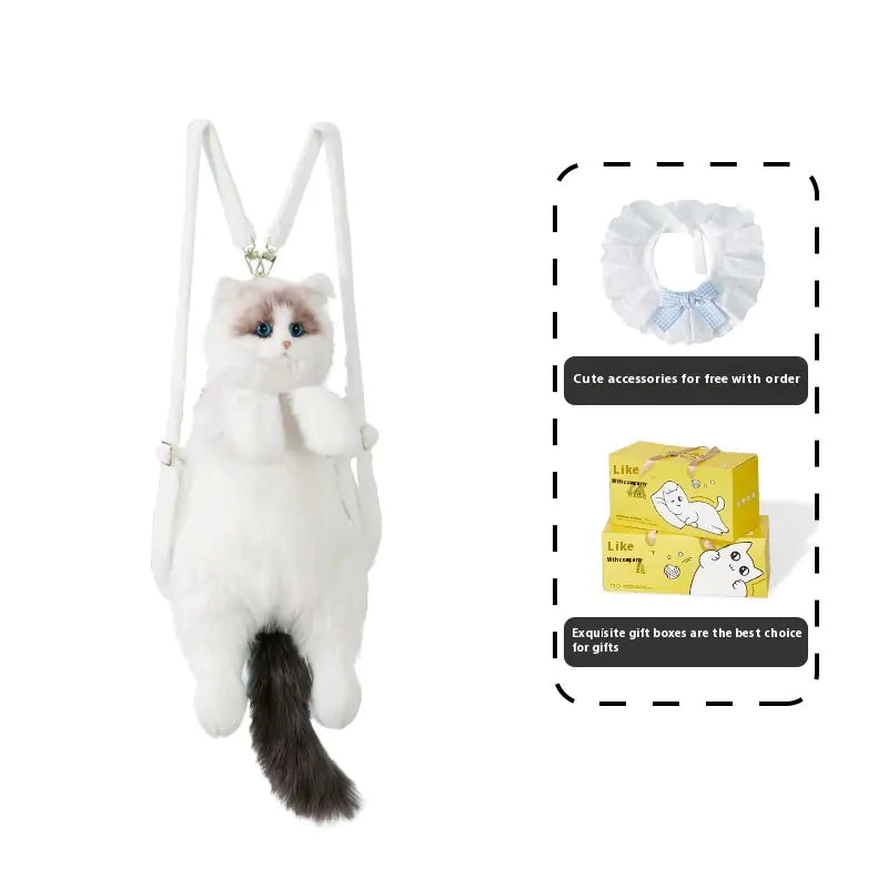 Authentic Ragdoll Cat Plush Backpack