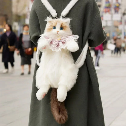 Authentic Ragdoll Cat Plush Backpack