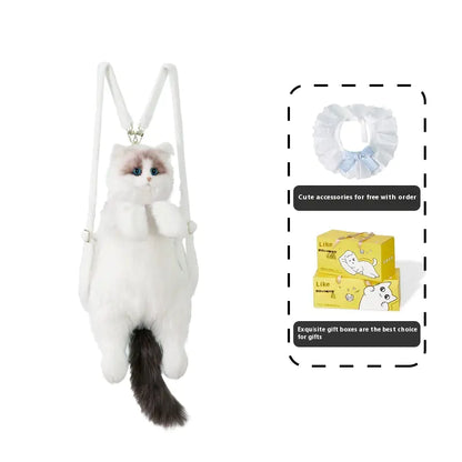 Authentic Ragdoll Cat Plush Backpack